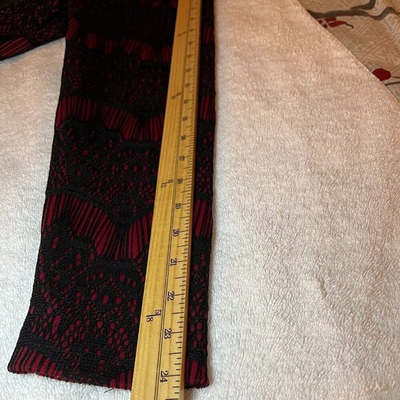 VENUS Top Zip up Red Black Lace Overlay Vegan Leather Size L Romantic Goth girl - Picture 14 of 14